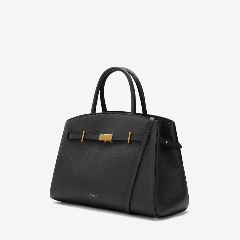 Pre order – Demellier London The Midi Hudson (Black Small Grain)